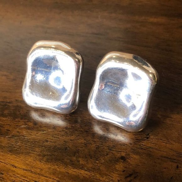 SIMON SEBBAG Sterling Silver Square Early Edition Earrings Made In Israel - Picture 3 of 17